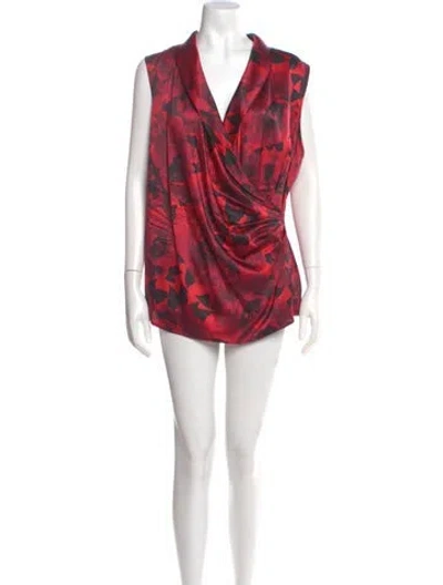 Pre-owned St John Silk Mini Dress In Red