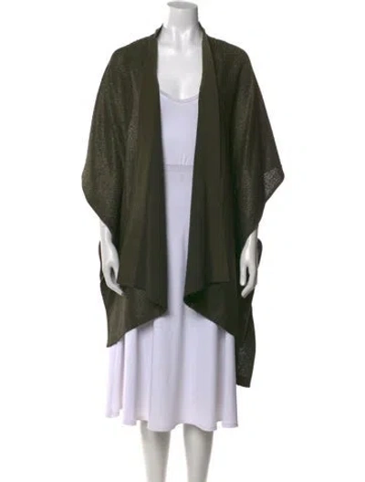 Pre-owned St John Silk Open Front Sweater W/ Tags In Green