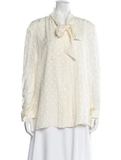 Pre-owned St John Silk Patterned Blouse In Neutral
