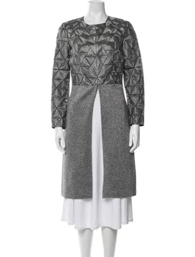 Pre-owned St John Silk Patterned Coat