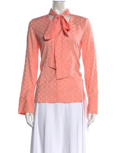 Pre-owned St John Silk Patterned Top In Pink