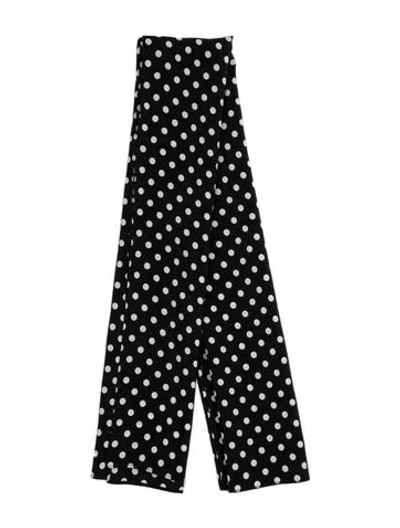 Pre-owned St John Silk Polka Dot Print Scarf In Black