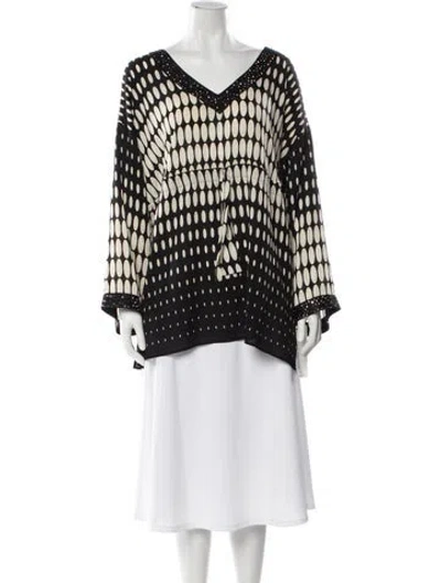 Pre-owned St John Silk Polka Dot Print Top In Multi