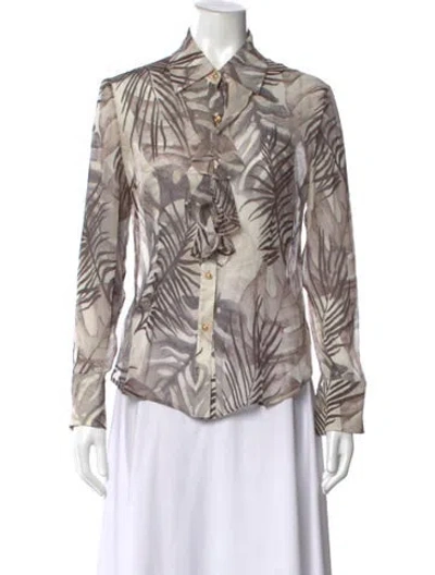 Pre-owned St John Silk Printed Blouse In Multicolor