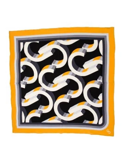 Pre-owned St John Silk Printed Scarf In Black