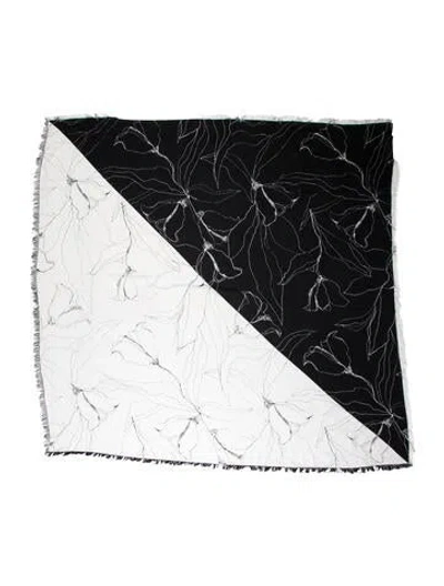 Pre-owned St John Silk Printed Scarf In Black