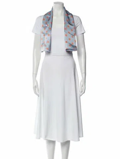 Pre-owned St John Silk Printed Scarf In Blue