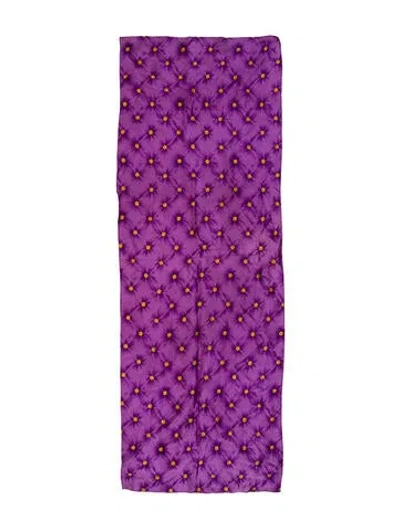 Pre-owned St John Silk Printed Scarf In Purple