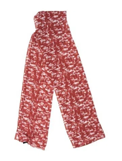 Pre-owned St John Silk Printed Scarf In Red