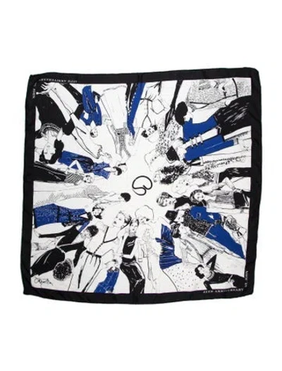 Pre-owned St John Silk Printed Scarf In White
