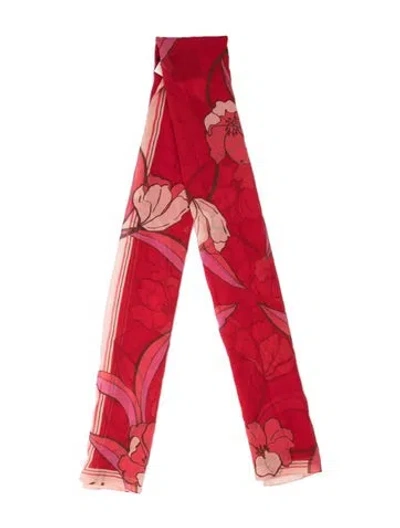 Pre-owned St John Silk Printed Shawl W/ Tags In Pink