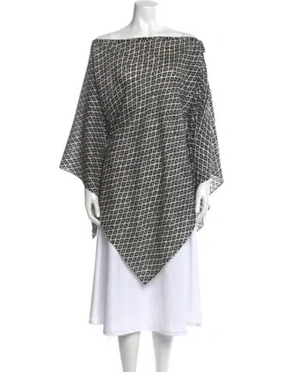Pre-owned St John Silk Printed Sweater In Black