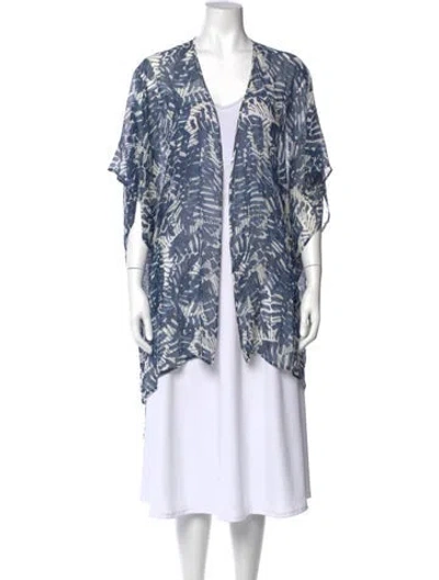 Pre-owned St John Silk Printed Sweater In Blue