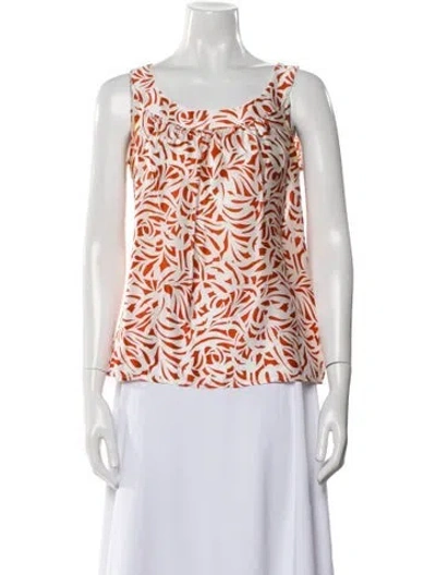 Pre-owned St John Silk Printed Top In Multi