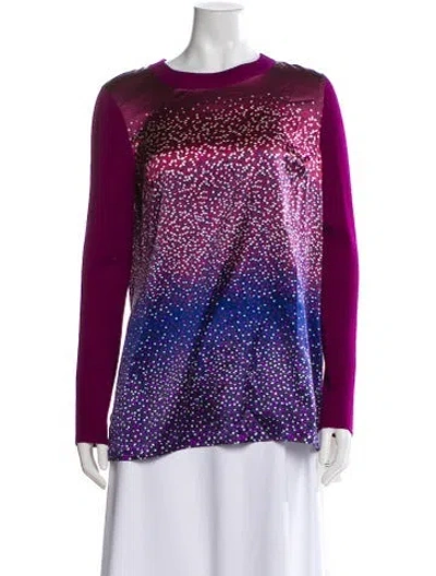 Pre-owned St John Silk Printed Top In Purple