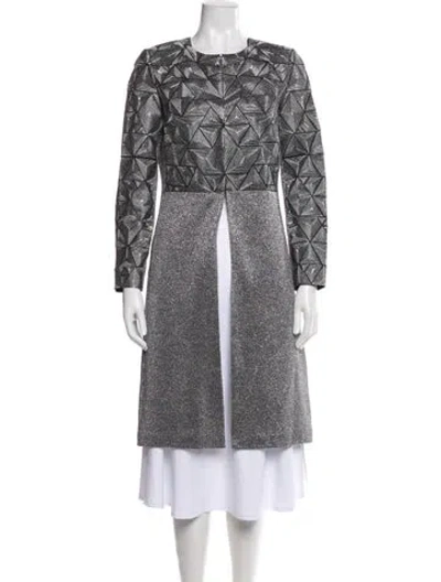 Pre-owned St John Silk Printed Trench Coat W/ Tags In Multi