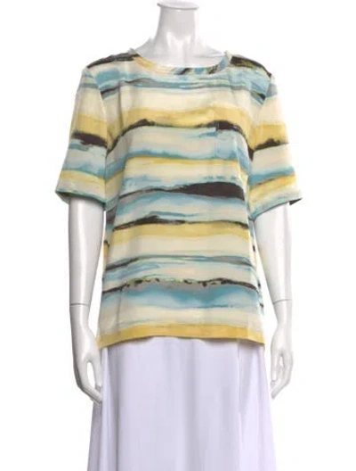 Pre-owned St John Silk Printed T-shirt In Multicolor