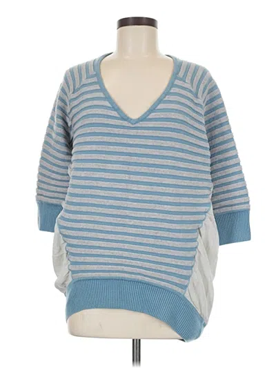 Pre-owned St John Silk Pullover Sweater In Blue