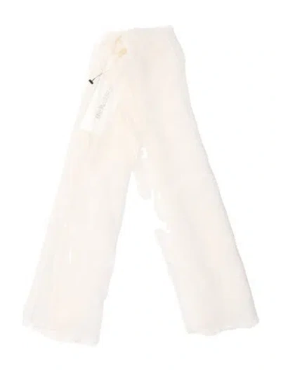 Pre-owned St John Silk Scarf In White