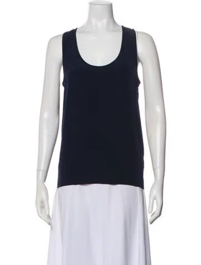 Pre-owned St John Silk Scoop Neck Top In Gray