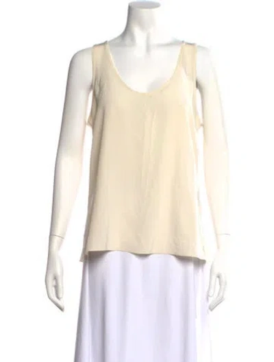 Pre-owned St John Silk Scoop Neck Top W/ Tags In Neutral