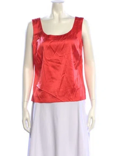 Pre-owned St John Silk Scoop Neck Top W/ Tags In Orange