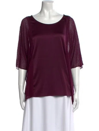 Pre-owned St John Silk Scoop Neck T-shirt In Multi