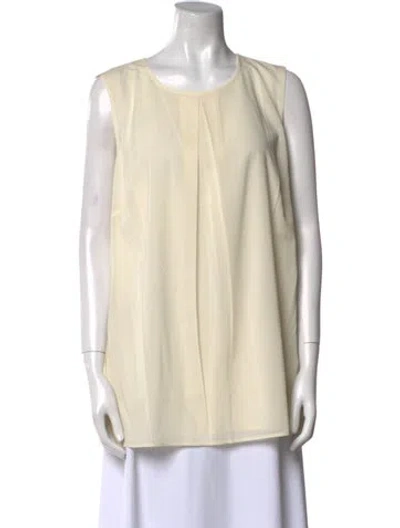 Pre-owned St John Silk Scoop Neck Tunic W/ Tags In Neutral