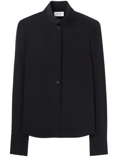 St John Silk Shirt In Black