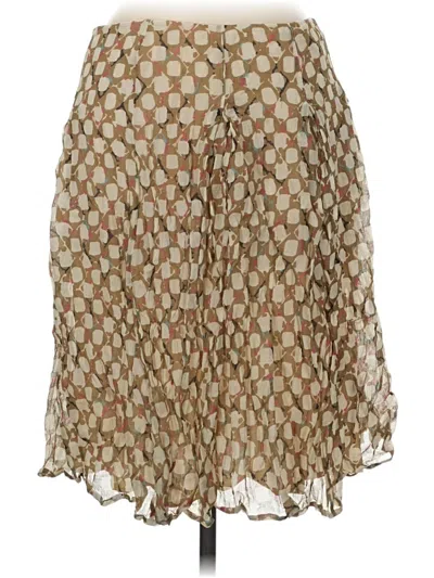 Pre-owned St John Silk Skirt In Tan