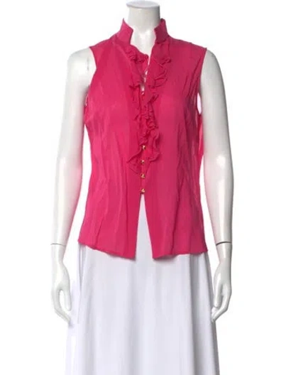 Pre-owned St John Silk Sleeveless Blouse W/ Tags In Pink