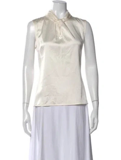 Pre-owned St John Silk Sleeveless Top In Neutral