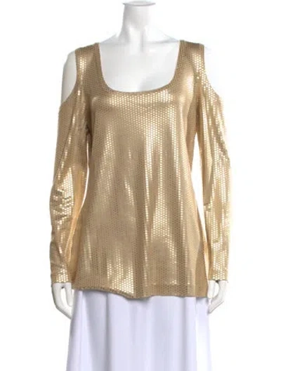 Pre-owned St John Silk Square Neckline Blouse