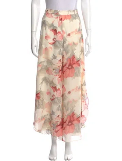 Pre-owned St John Silk Straight Leg Pants In Neutral