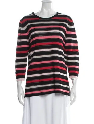 Pre-owned St John Silk Striped Sweater In Multi