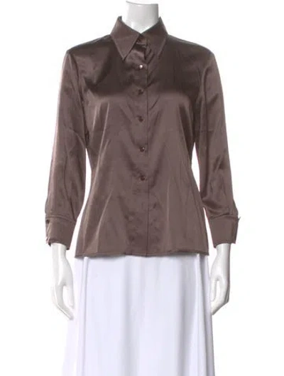 Pre-owned St John Silk Three-quarter Sleeve Blouse In Pink