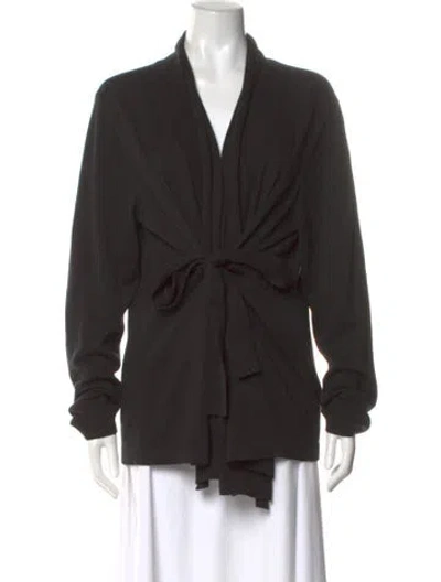 Pre-owned St John Silk V-neck Sweater In Black