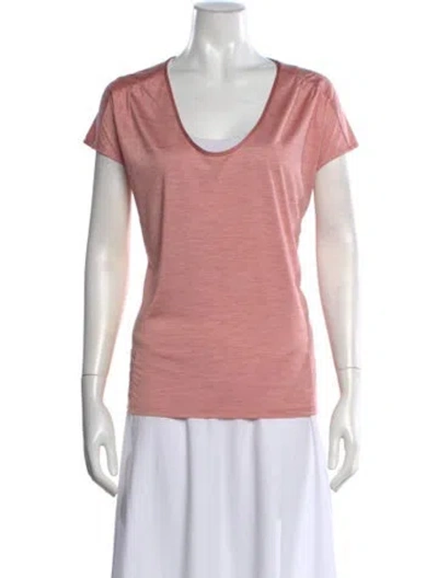 Pre-owned St John Silk V-neck T-shirt In Pink