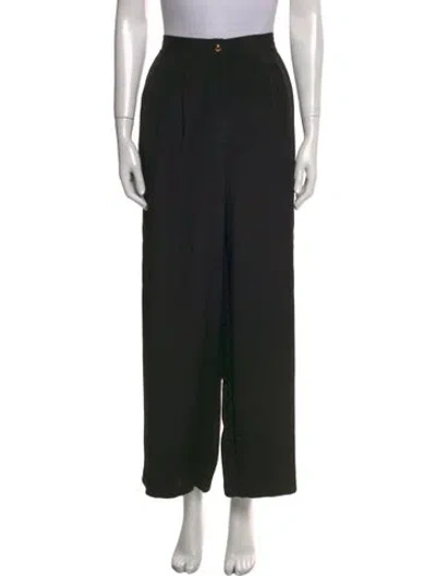 Pre-owned St John Silk Wide Leg Pants In Black