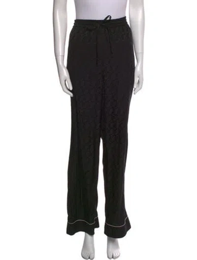 Pre-owned St John Silk Wide Leg Pants In Black