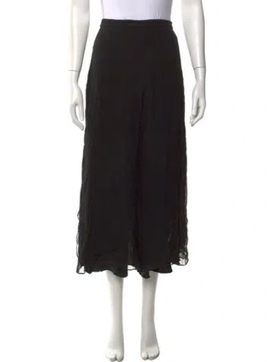 Pre-owned St John Silk Wide Leg Pants In Black