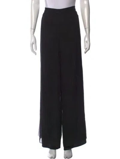 Pre-owned St John Silk Wide Leg Pants In Black