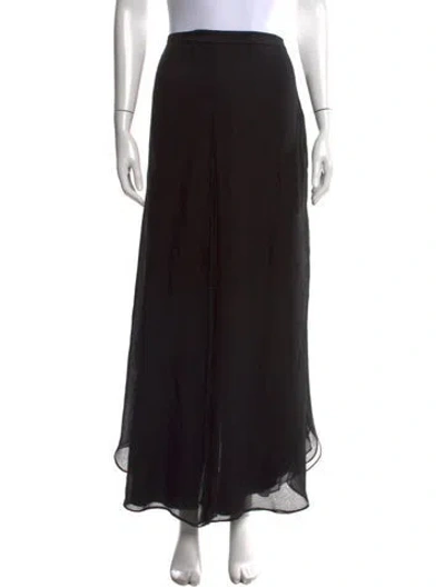 Pre-owned St John Silk Wide Leg Pants In Black