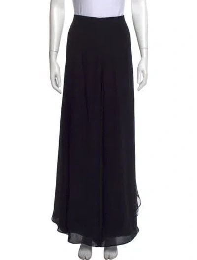 Pre-owned St John Silk Wide Leg Pants In Black