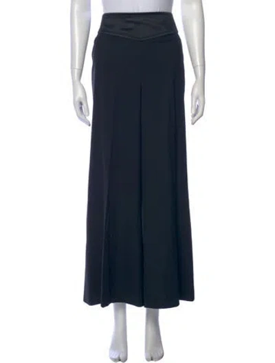 Pre-owned St John Silk Wide Leg Pants In Blue
