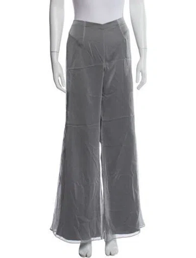 Pre-owned St John Silk Wide Leg Pants In Gray