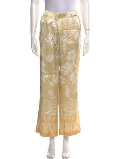 Pre-owned St John Silk Wide Leg Pants In Neutral