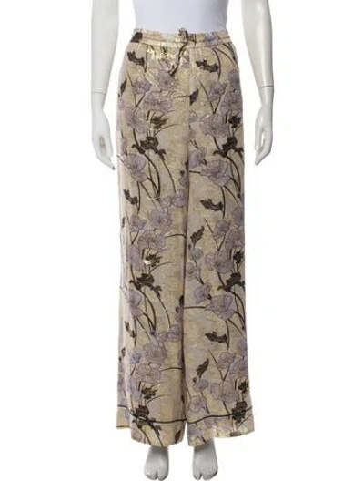 Pre-owned St John Silk Wide Leg Pants In Neutral