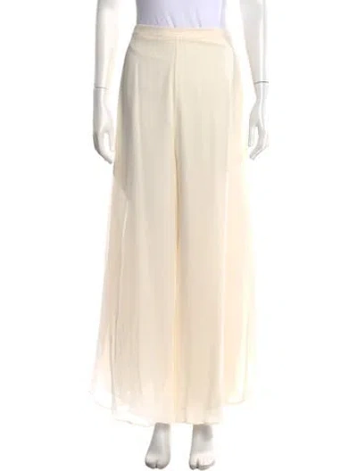 Pre-owned St John Silk Wide Leg Pants In Neutral