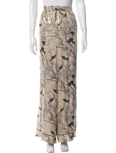 Pre-owned St John Silk Wide Leg Pants In Neutral